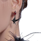 Hip-hop style gothic crow earrings red pendant earrings personalized animal jewelry fashion ladies jewelry M3499
