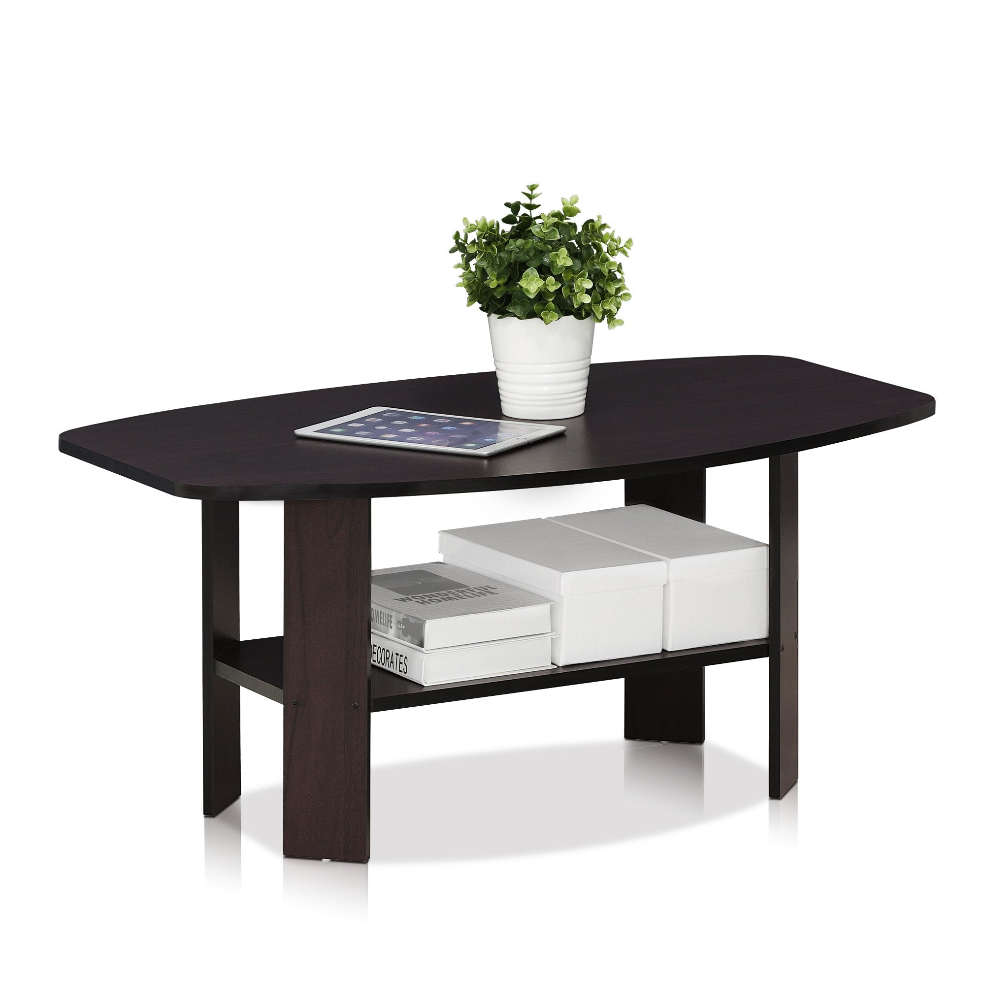 Furinno Simple Design Coffee Table, Dark Brown