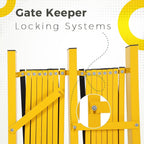 Folding Security Gate Expandable Barricade, Heavy-Duty Retractable Barrier with Wheels for Crowd Control, Traffic, Parking Lots, Warehouses & Residential Use, Lockable Casters, Weather-Resistant Steel