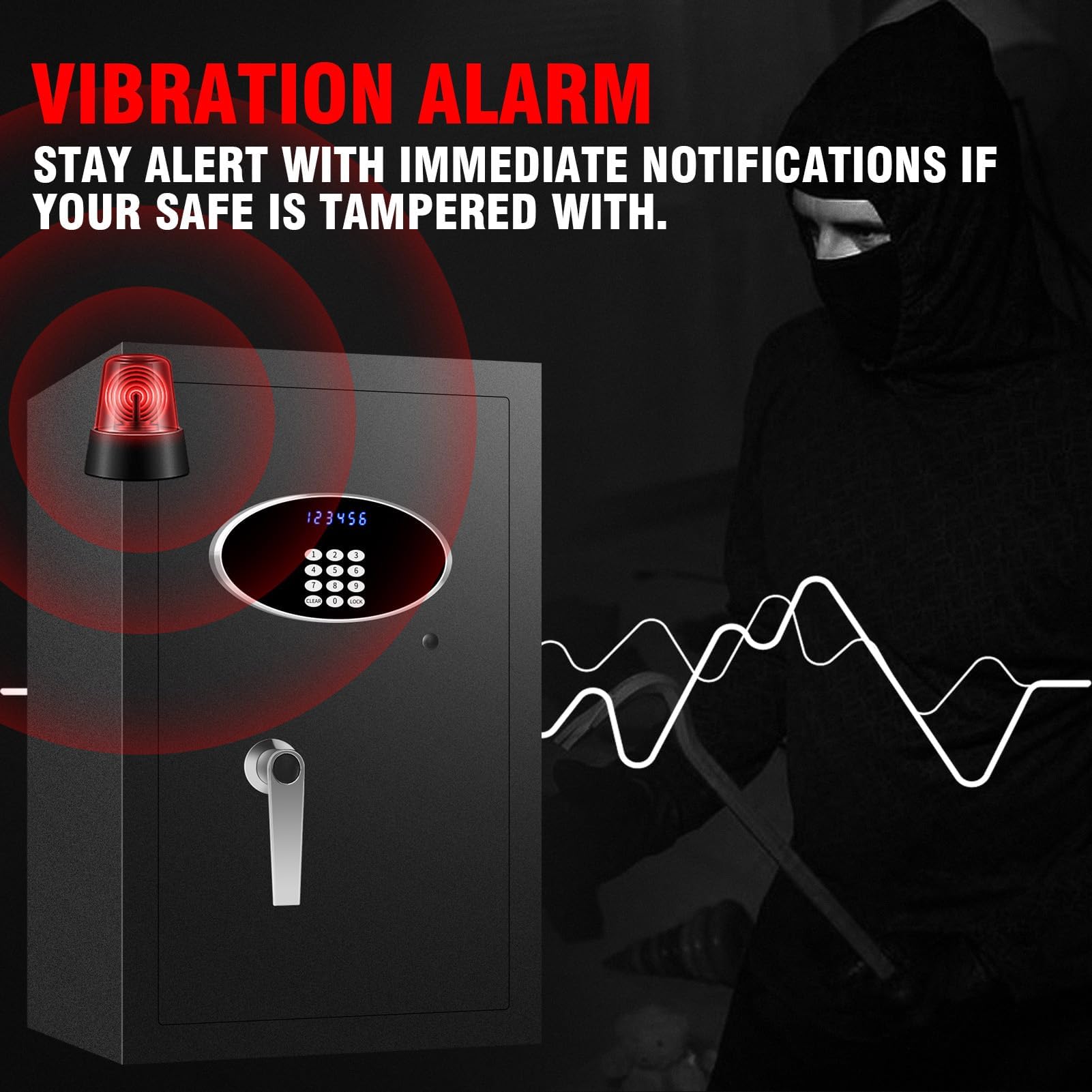 ToruKeep 9.0 Cuft Heavy Duty Home Safe Box Fireproof Waterproof, Extra Large Fire Proof Safe for Home Documents Business Office Use, Anti-Theft Digital Safety Box with Light, Removable Shelf, Handle