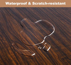 Round 31.5“ Unique Fluted Coffee Table,Small Brown Wood Tea Table,Mid Century Modern Boho Circle Rustic Center Table for Living Room