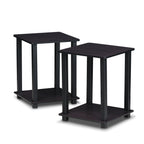 Furinno Simplistic Set of 2 End Table, Espresso/Black