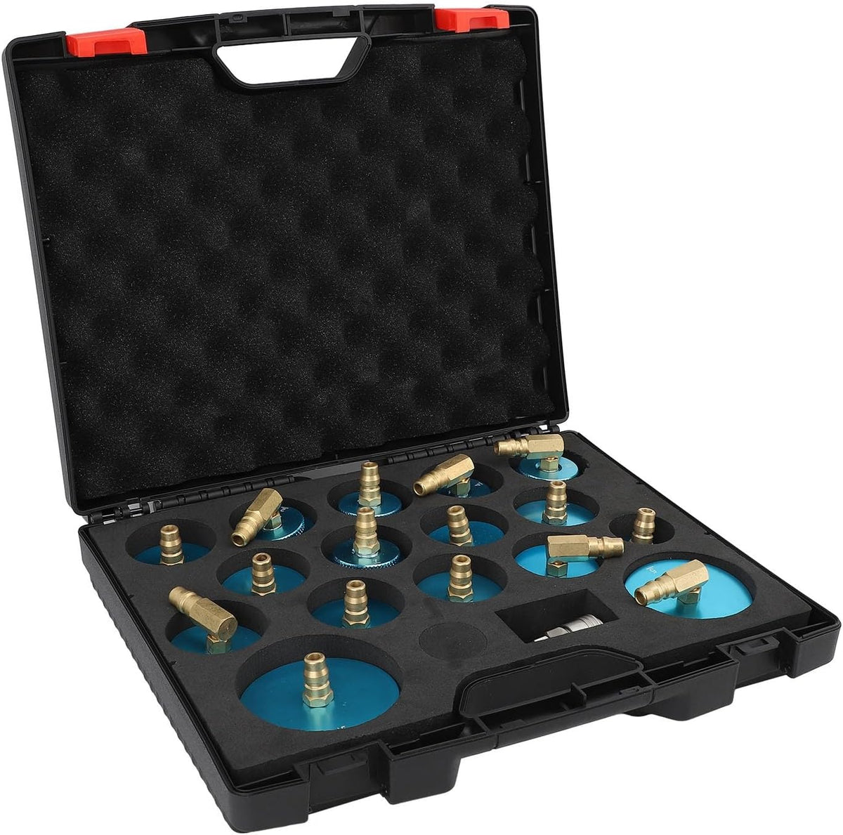 Brake Bleeder Adapter Kit, Cylinder Adapters Set for German, Japanese, Korean and European Cars, Fast Connector, Seal Design, Portable Box, Aluminium Alloy Material, Brake Fluid