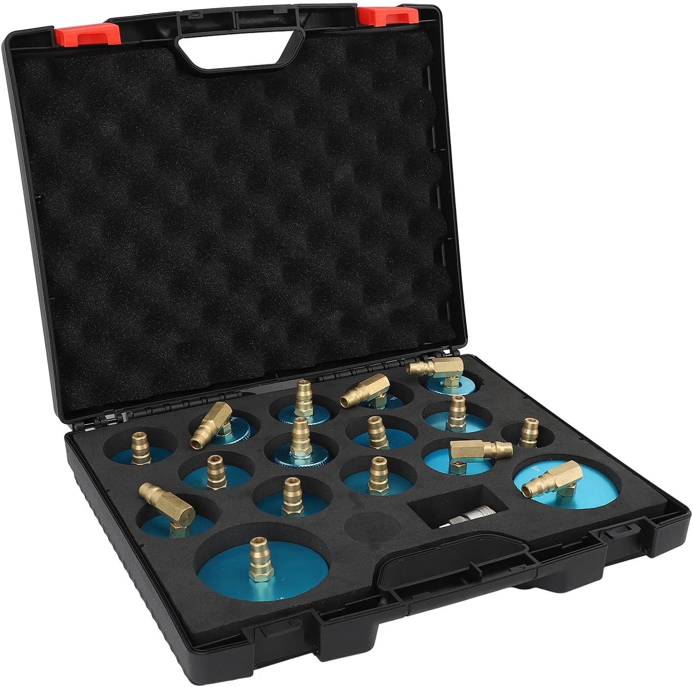 Brake Bleeder Adapter Kit, Cylinder Adapters Set for German, Japanese, Korean and European Cars, Fast Connector, Seal Design, Portable Box, Aluminium Alloy Material, Brake Fluid