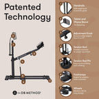 The DB Method Squat Machine with Phone Mount, Workout Equipment for Home Gym, Exercise Leg and Glutes, Low Impact Lower Body Fitness Workouts, Training for Total-Body, Easy Setup, Foldable for Storage