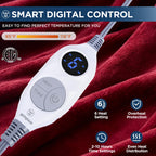 Manta eléctrica Westinghouse tamaño Queen, franela súper suave y acogedora 84" x 90" manta calefactable con 10 niveles de calentamiento rápido y apagado automático de 1-12 horas, lavable a máquina, certificación ETL y FCC, beige