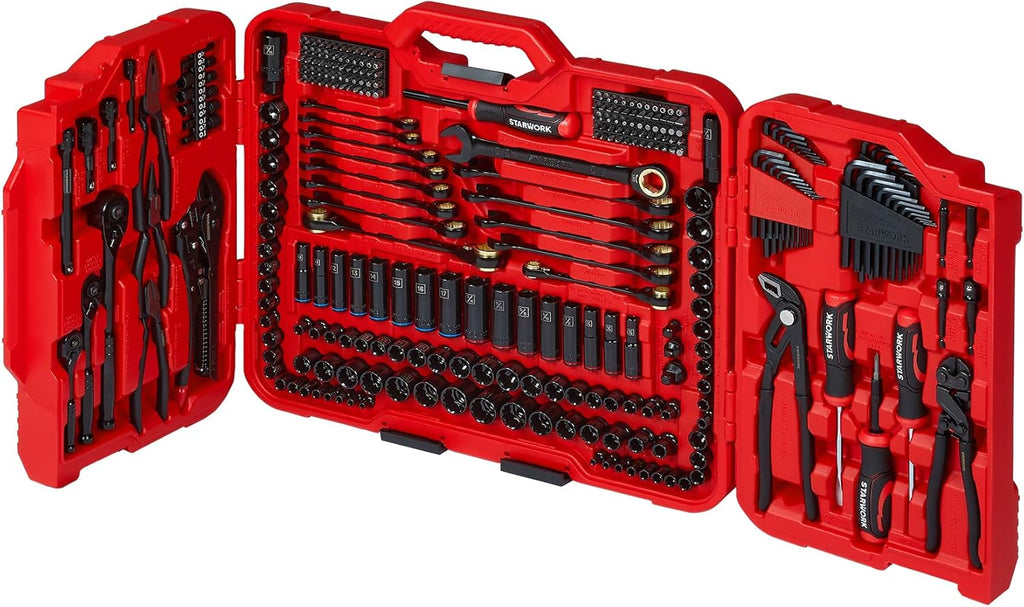 STARWORK TRUE MECHANIC 312-Piece Mechanics Tool Set and Socket Set, Professional, SAE/Metric