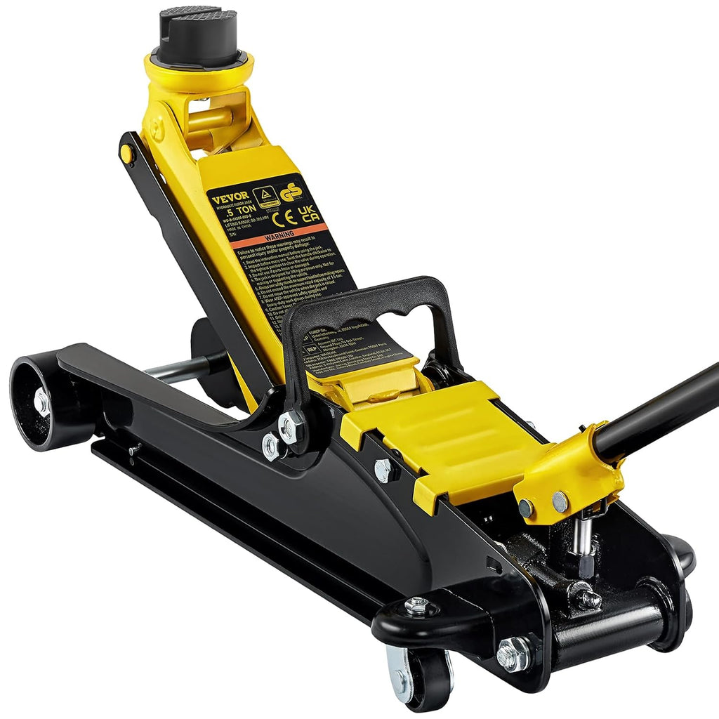 VEVOR 2.5 Ton Low Profile, Heavy-Duty Steel Racing Floor Jack with Single Piston Lift Pump, Lifting Range 3.35"-14.96"