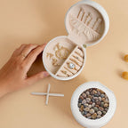 Small Jewelry Box Leather Travel Jewelry Case Waterproof Round Jewelry Organizer White For Womens Rings Necklaces Gifts Petoskey Stone