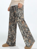 VIPWOLF Men's Baggy Camo Pants Y2K Letter Graphic Flared Sweatpants Drippy Streetwear Joggers Army Green Small