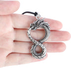 HAQUIL Dragon Necklace, Ouroboros Serpent Dragon Pendant, Dragon Jewelry Gift for Men and Women