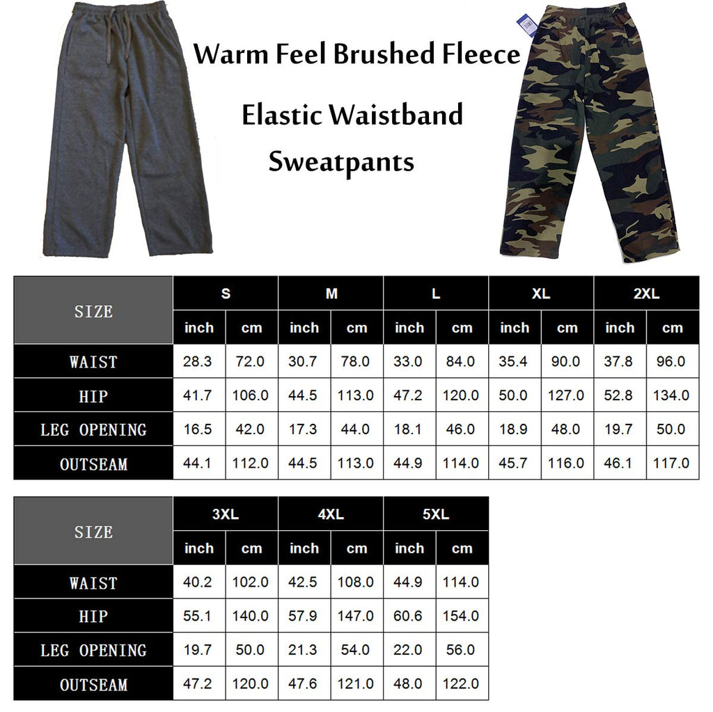 Facitisu Men's Jogger Sweatpants Elastic Lounge Workout Bottom Pants with Pockets Camo Green 3X-Large - Grand Goldman