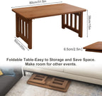 31.5" Folding Coffee Table for Small Spaces, Foldable Japanese Table, Low Table for Tatami - No Assembly, Natural Bamboo Wood Material, for Farmhouse, Living Room, Bedroom (Walnut)