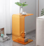 Acrylic End Table, C-Shape Acrylic Side Table Small Simple Clear Side Table Modern Coffee Tables for Living Room, Bedroom | 25.6" L X 11.8" W X 11.8" H
