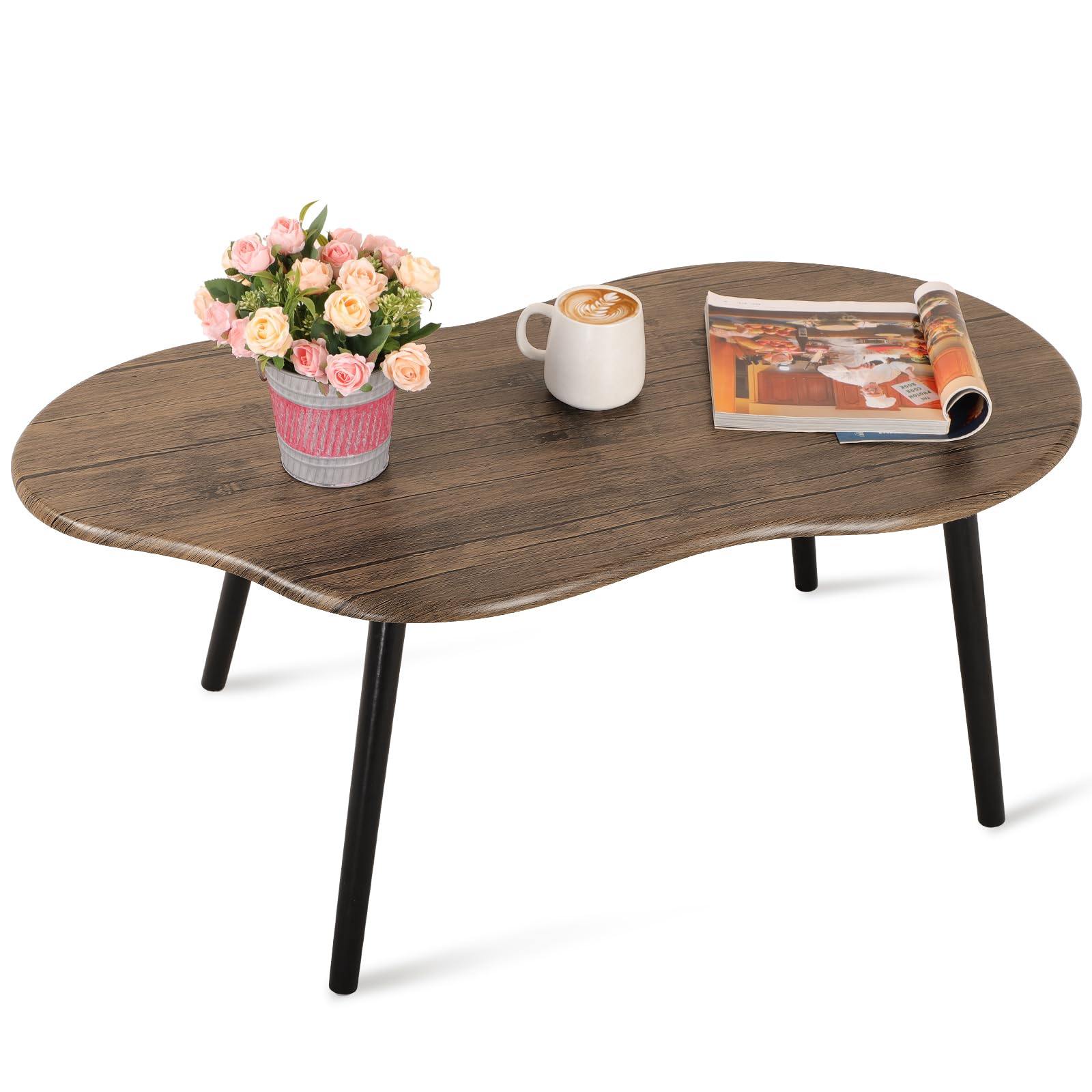 Small Coffee Table Cloud Coffee Table Modern Center Table Floor Table Walnut Irregular Coffee Tables Suitable for Living Room Small Spaces