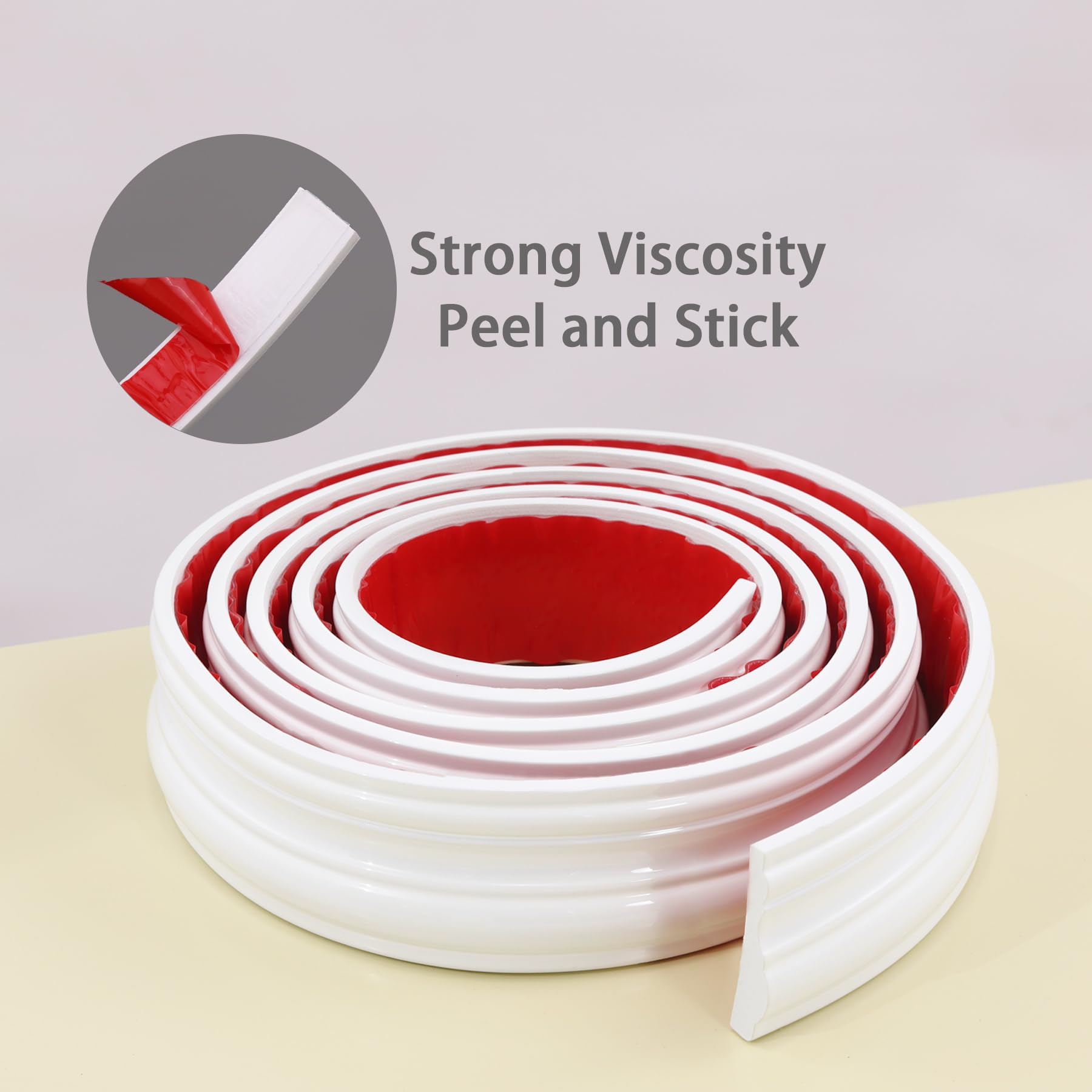 Coengwui Peel and Stick Wall Molding, Chair Rail Wainscoting Panel, Finish Trim for Home Decoration (Paintable White, 9.8ft x 0.9in)