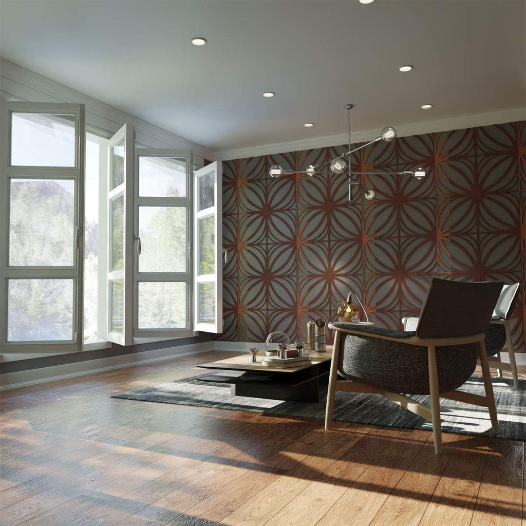 Ekena Millwork WALW16X16X0375OTSCH Otis 3/8"T Decorative Fretwork Wall Panels, 15 3/8"W X 15 3/8"H, Cherry