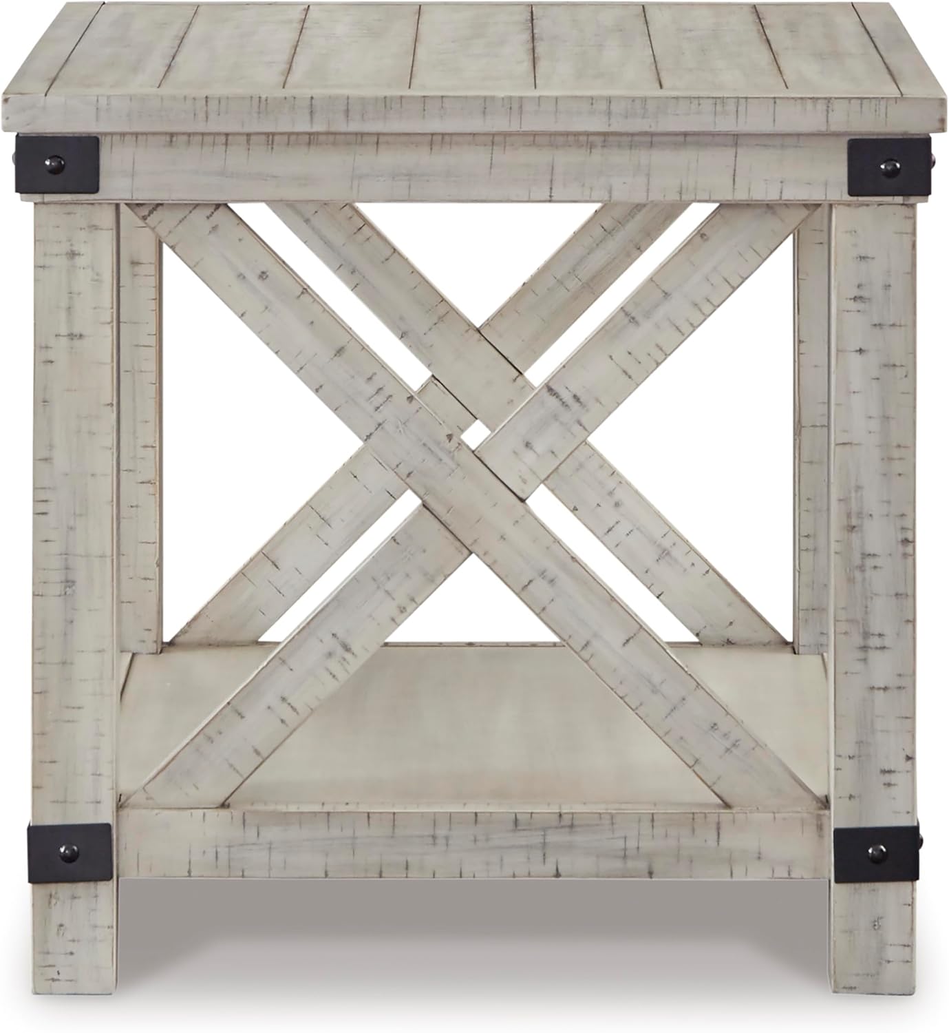 Signature Design by Ashley Carynhurst Rustic Farmhouse End Table, Whitewash