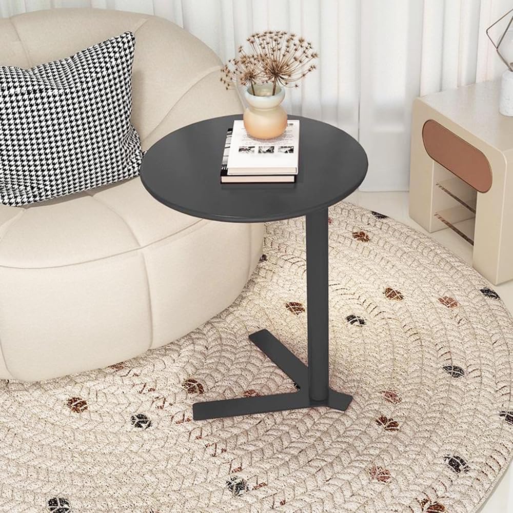 C Shaped Side Table End Coffee Tables, Unique Aesthetics Minimalist Accent Tables, Multifunction Round Metal Side Tables for Living Room Bedroom Sofa Balcony Couch Patio Yard Garden Indoor & Outdoor