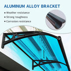 Door Awnings Exterior, Polycarbonate Cover Awnings for Doors Entrance, Awning for Door Window Exterior with Aluminum Bracket for Sun Shutter, UV, Rain and Snow Protection-B-60x60cm/24x24in