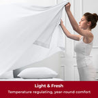 Mellanni Queen Sheets Set - 4 PC Iconic Collection Bedding Sheets & Pillowcases - Hotel Luxury, Extra Soft, Cooling Bed Sheets - for Women, Men, Kids & Teens (Queen, White)