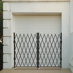 Double Folding Security Door, 5.25' H x 9.84' W Wall Mounted Scissor Gate - Iron & Aluminum Alloy Accordion Gate with 360 Rolling Barricade