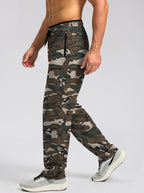 G Gradual Men's Sweatpants Mesh Lightweight with Zip Pockets Breathable Quick Dry Athletic Pants for Workout Running (Green Camo, X-Large)