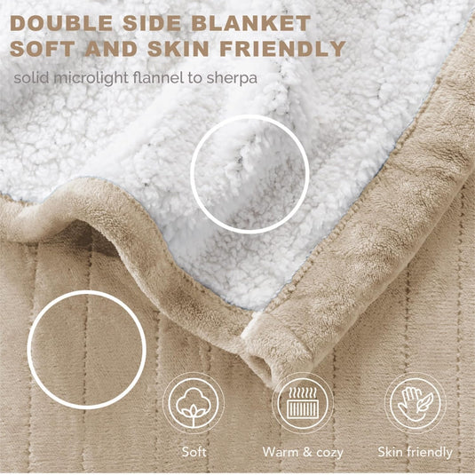 Sherpa Soft California King Electric Blanket with Dual Controls, Heating Blankets | Washable | 1-10 Hour Automatic Shut Off | Double Zone, 6 Heat Settings | 100" x 94" Grey