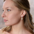 Mariell Clip-On Pearl Drop Bridal Earrings with Cubic Zirconia Crystals and Ivory Pearls For Brides, Bridesmaids, Weddings, Jewelry Gift for Women