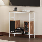 Entryway Table 31.5" Width, 2-Tier Console Table with Adjustable Shelves, Industrial Sofa Table with Storage, Foyer Tables for Entryway, Hallway, Kitchen, Living Room and Bedroom, Light Coffee