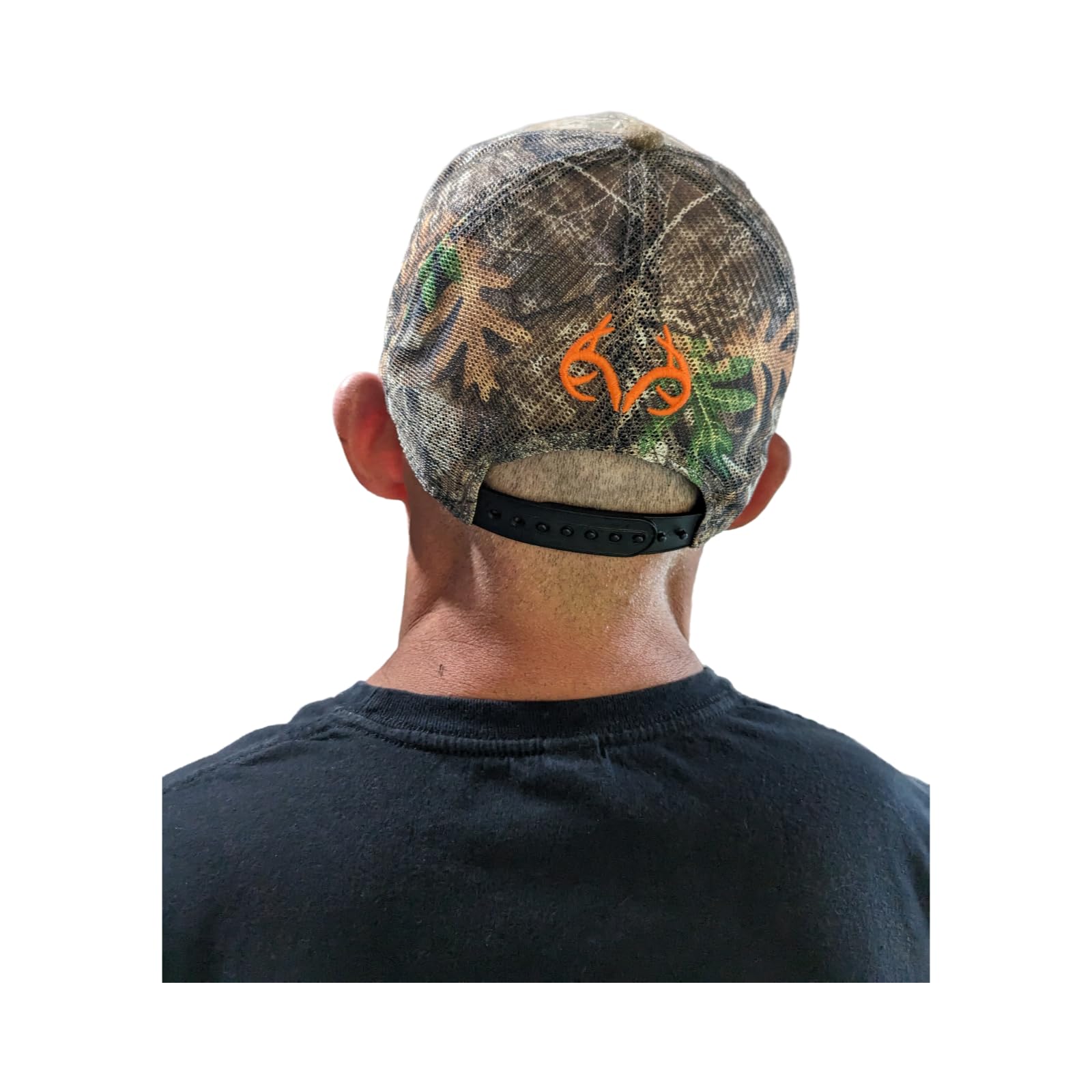 Realtree Edge Blaze Logo Camo Mesh Trucker Cap Hat Snapback svedtransporterende bånd Lav-mellem profil Struktureret forbuet skygge Camouflage kasket