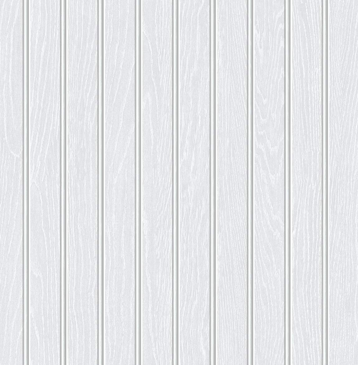 کاغذ دیواری NextWall Pearl Gray Faux Beadboard قابل چسباندن و جدا شدن