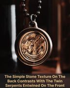 COPPERTIST.WU Rotatable Double Ouroboros Pendant Necklace Snake Charm Jewelry Gifts for Men Women, Brass&White Bronze