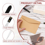 2pcs Letter Openers, Stainless Steel Envelope Openers Metal Mail Opener Tool with Wooden Handle Portable Sharp Envelope Slitter Package Wrapping Paper Cutter Knife for Home Office School Work Uses