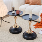 Elegant Modern Side Table - Featuring a Unique Hourglass Design, Ideal for use in Living Rooms, cafes, Dining Rooms, bedrooms, and Outdoors - a Fashionable Decoration (1, Off White)