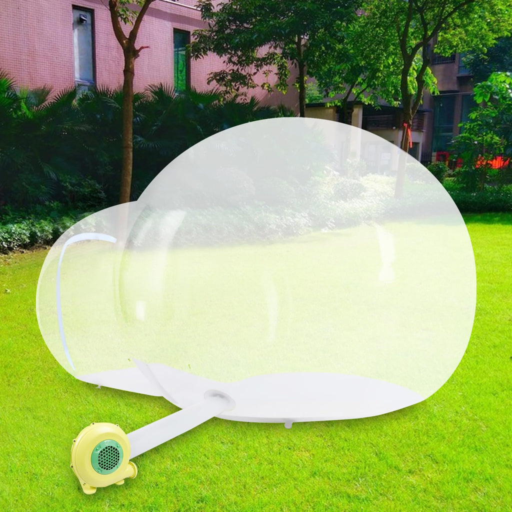 GCIUEMMH aufblasbare Bubble-Hauskuppel für Kinder - klares PVC aufblasbares Bubble-Hauszelt mit Tunnel, Bubble-Ballonhaus mit 300W Luftgebläse, Luftpumpe, aufblasbare Kuppel, Outdoor-Bubble-Zelt für Kinder