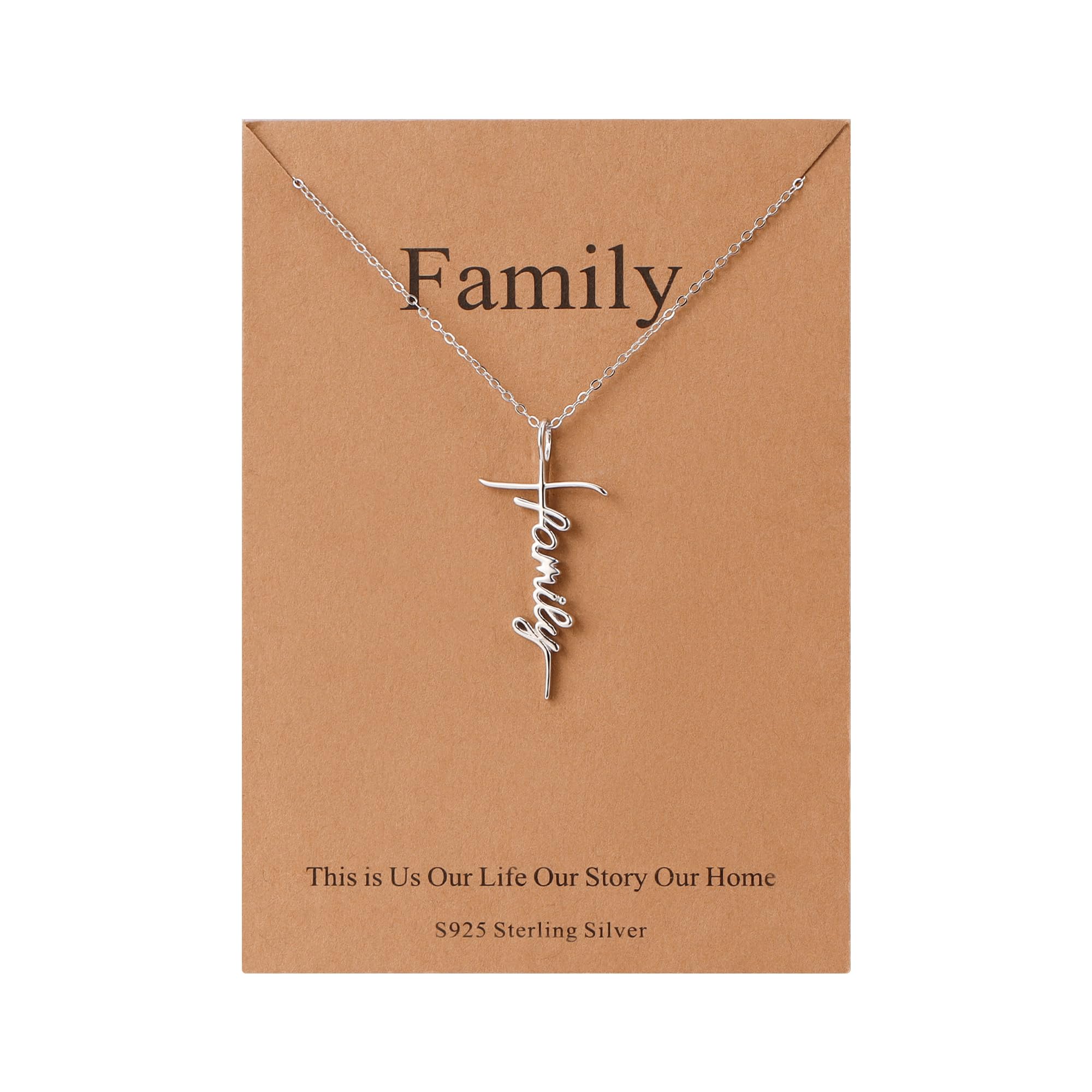 Lcherry Faith Cross Pendant Necklace for Women Religious Christian Jewelry Mother's Day Gifts for Women