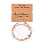 Cadeaux Drôles pour Amie Bracelets en Code Morse pour Femmes Bijoux Inspirants avec Message Caché Cadeaux d'Anniversaire de Noël pour Elle Meilleure Amie Sœur Bracelets Ajustables à Perles Enveloppants Beau Bracelet