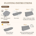 Sasttie Headboard Pillow Queen, Triangular Wedge Pillow Headboard, Wedge Headboard Pillow for Bed Sofa, Daybed Pillows for Sitting up, Reading or Working with Removable Cover, Dark Grey