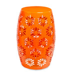 Vipush Outdoor Lace Cut Iron Side Table,Patio Garden Stool Coffee End Table Nightstand for Small Spaces,Living Room,Front Porch,Poolside,Brown