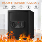 3.0 Cubic Feet Large Safes for Home Use Fire and Water proof, Digital Security Safe with Key and Combination, Home Safes Water and Fireproof for Firearm Medicine Money Valuables