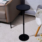 Tall Side Table, Small Round Side Tables, Drink Stand Pedestal Side Table, Accent Martini Coffee Tables, Corner Sofa Bedside End Table for Small Space, Living Room, Bedroom, Black
