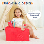 MallBest Kinder Sofas Kindersofa Baby Polstersofa Schlafsofa Übernachtungsstuhl Klappbarer Liegesessel (Rot/Feuerwehr)