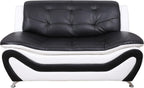 Beverly Fine Furniture 3 Piece Aldo Modern Sofa Set, Black/White