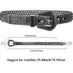 UTOWO Rhinestone Belt for Women Men, Western Cowgirl Cowboy Bling Studded Leather Belt for Jeans Pants