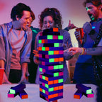 54 Piece Giant Tumble Tower Outdoor Games, Glow in The Blacklight Tumble Tower Yard Games,Outdoor Board Game for Kids and Adults for Family Game Night (Giant)