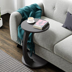 C-Shaped Round End Table with Rolling Wheels - C-Type - Side Table Modern Design