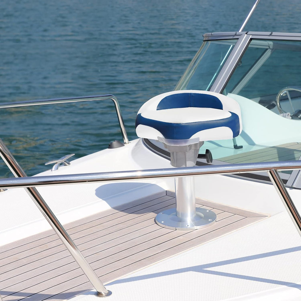 NORTHCAPTAIN Pro Casting Boat Seat,White/Pacific Blue