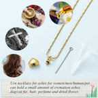 Imrsanl Small Heart Cremation Urn Necklace for Ashes Stainless Steel Memorial Ash Pendant Keepsake Jewelry