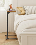 TUTOTAK C Shaped End Table, Tv Tray, Small Side Table, 28.7 inch Tall Couch Table, Tray Table, Sofa Table, Living Room, Bed Room, Brown TB01BB071